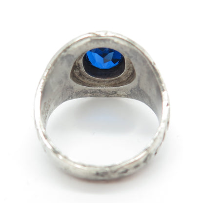 REED 925 Sterling Silver Vintage 1985 Glass William Cowper School 73 Ring Size 9