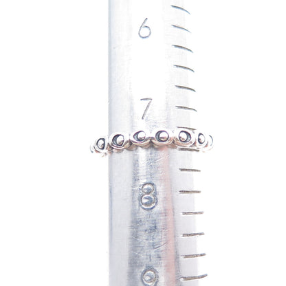 PANDORA 925 Sterling Silver Circle & Dot Stackable Oxidized Band Ring Size 7.5