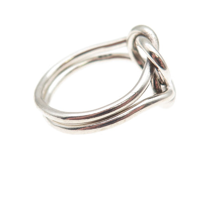 925 Sterling Silver Vintage Interlocked Love Knot Oxidized Ring Size 6