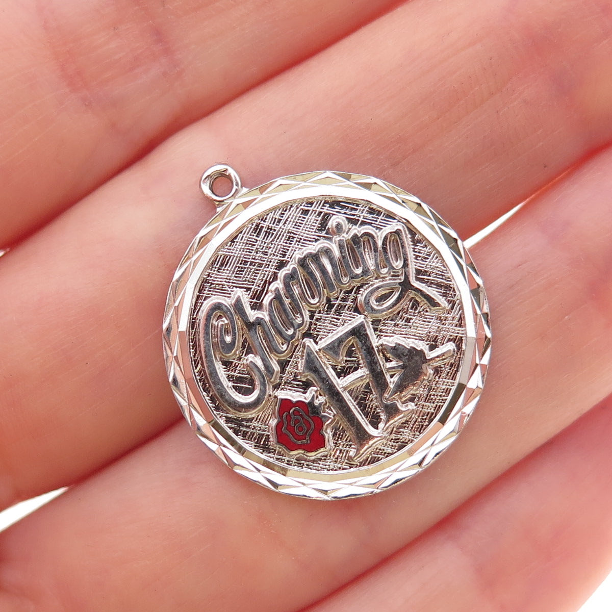 Griffith & Sons 925 Sterling Silver Vintage Enamel Charming 17 Charm Pendant