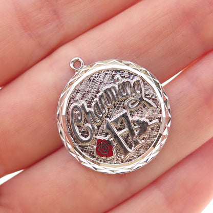 Griffith & Sons 925 Sterling Silver Vintage Enamel Charming 17 Charm Pendant