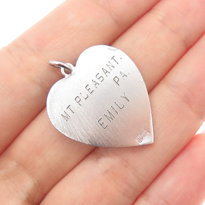 RICHARDSON KING CO. Sterling Silver Vintage Real Sapphire Cherub Heart Pendant