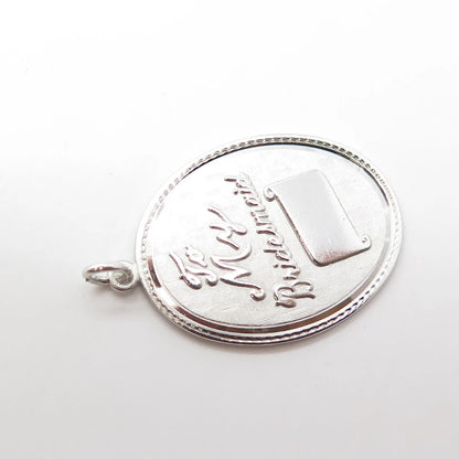 925 Sterling Silver Vintage Griffith & Sons Co "To My Bridesmaid" Pendant
