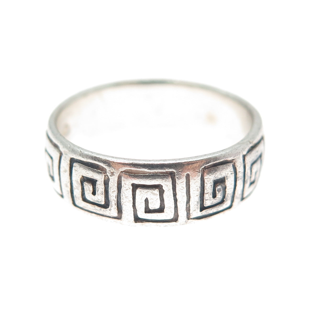 CHAPAL ZENRAY 925 Sterling Silver Vintage Spiral Oxidized Band Ring Size 6.25
