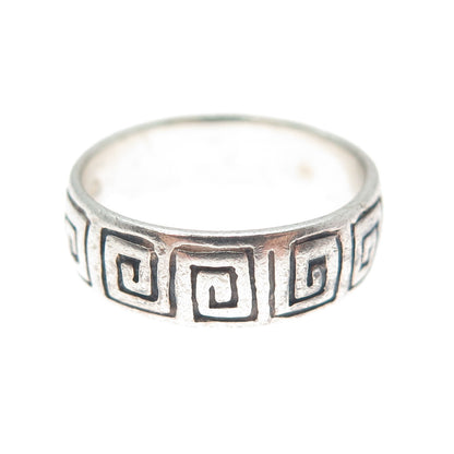 CHAPAL ZENRAY 925 Sterling Silver Vintage Spiral Oxidized Band Ring Size 6.25