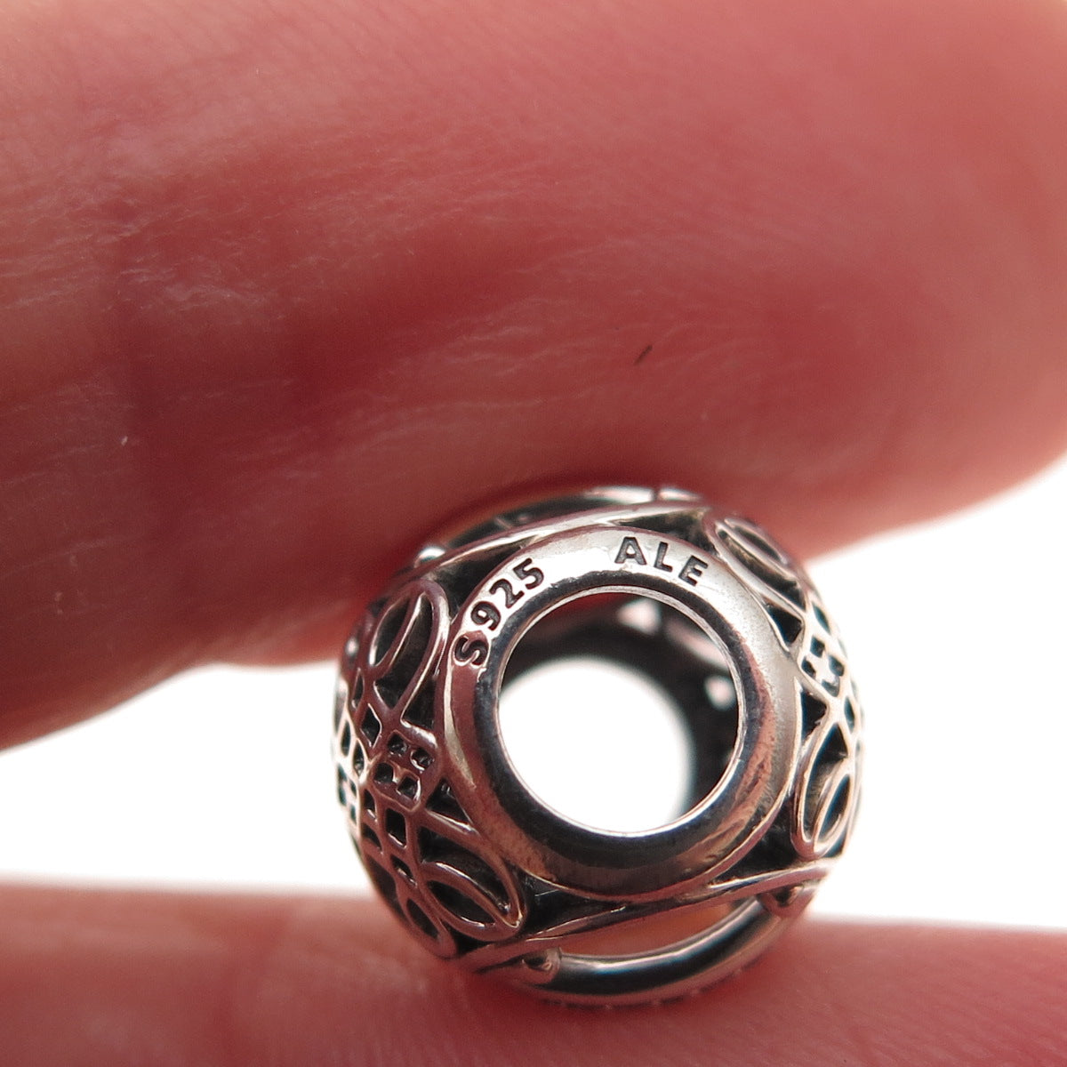 Pandora 925 Sterling Silver C Z Letter I Initial Slide Bead Charm