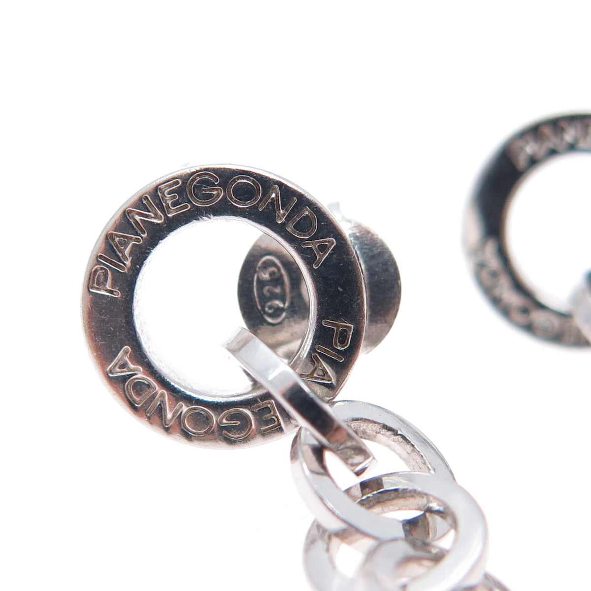 PIANEGONDA 925 Sterling Silver Italy Chain Drop Dangle Earrings