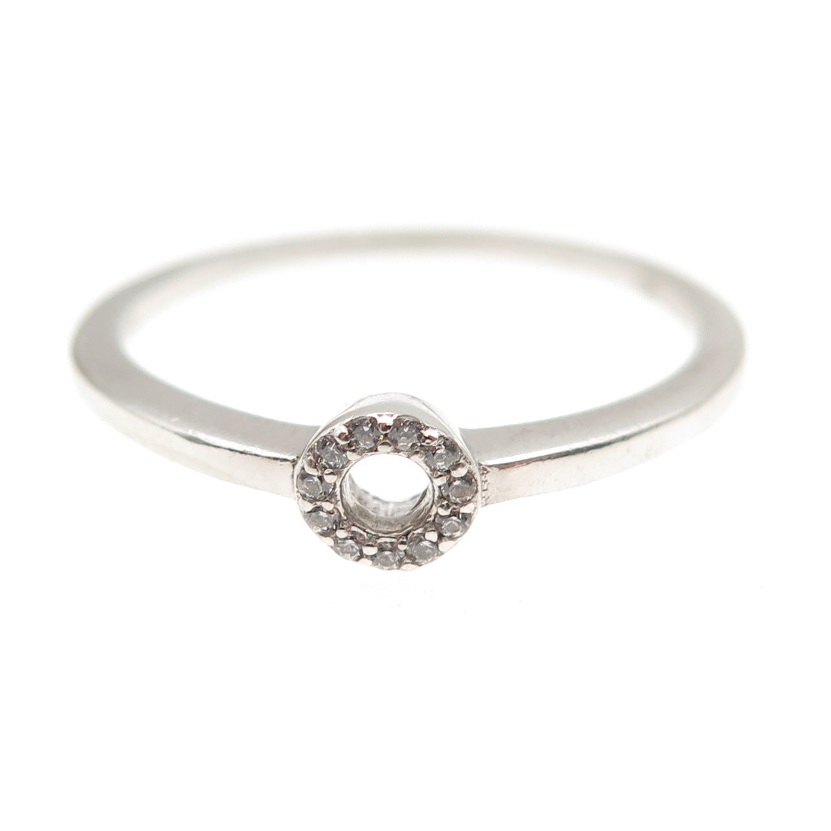 925 Sterling Silver Round-Cut C Z Circle of Life Ring Size 9.25