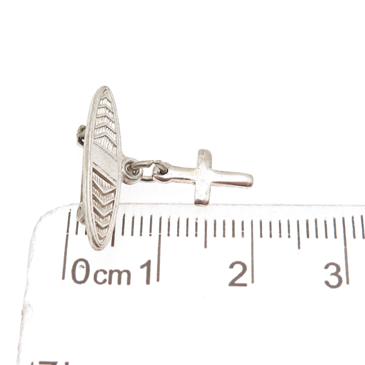 Creed 925 Sterling Silver Antique WWII US Army Cross Religious Pin Brooch