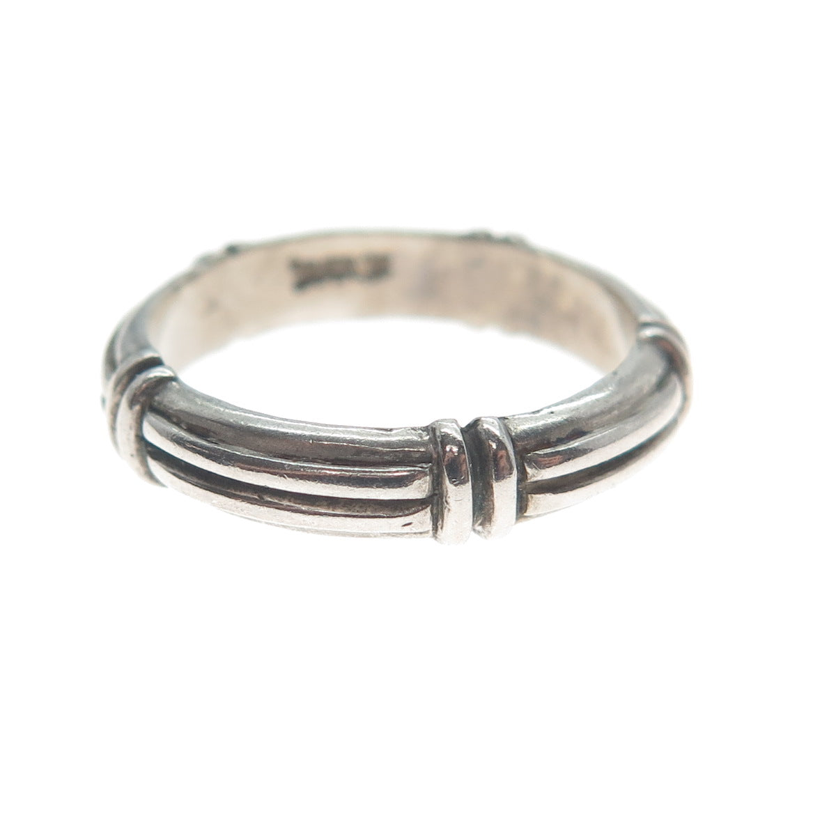HENRY DESIGNS STUDIO 925 Sterling Silver Vintage Oxidized Band Ring Size 5.75
