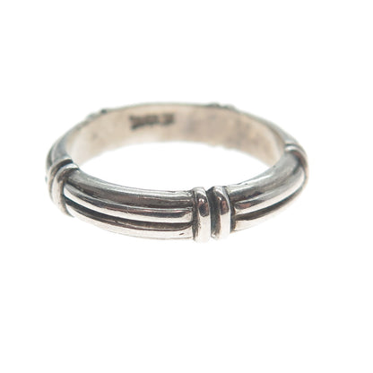HENRY DESIGNS STUDIO 925 Sterling Silver Vintage Oxidized Band Ring Size 5.75