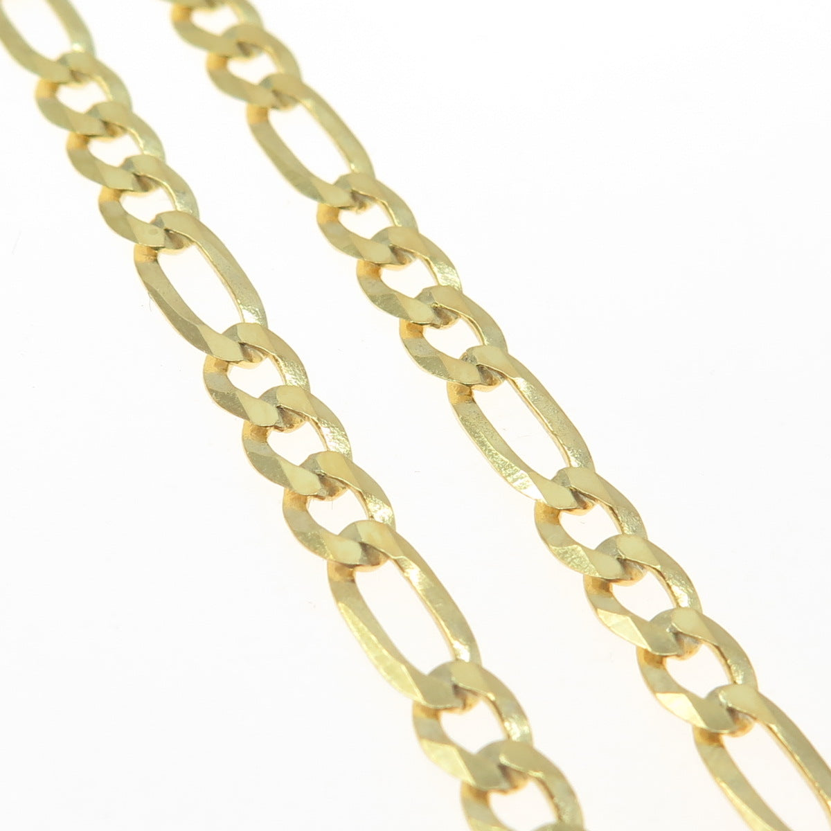 925 Sterling Silver Gold Plated Italy Figaro Chain Necklace 18"