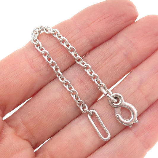 925 Sterling Silver Vintage Bracelet / Necklace Cable Chain Extension 4"