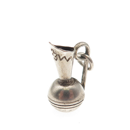 Old Pawn 925 Sterling Silver Vintage Southwestern Pitcher 3D Mini Charm Pendant