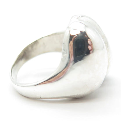 925 Sterling Silver Vintage Ribbed Ring Size 8