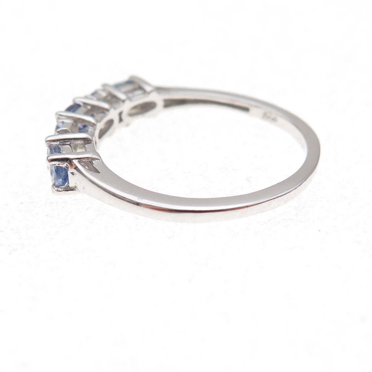 Chuck Clemency 925 Sterling Silver Real Oval & Round-Cut Tanzanite Ring Size 8
