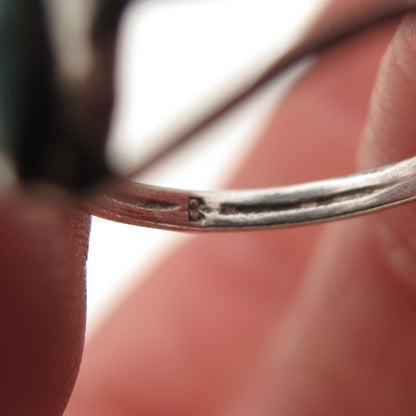 925 Sterling Silver Vintage Real Turquoise Bypass Ring Size 5.5