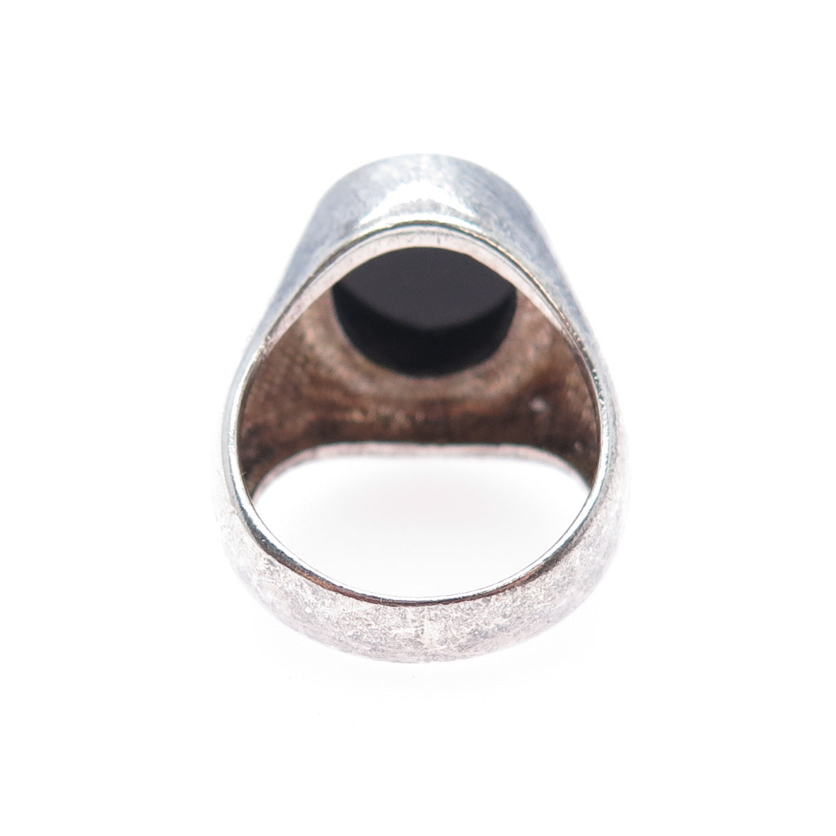KEN CRAFTS 925 Sterling Silver Vintage Real Black Onyx Oxidized Ring Size 7
