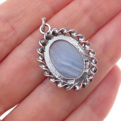 Paul Edward Bunn Sterling Vintage 1977 Doublet Agate Yorkshire Terrier Pendant