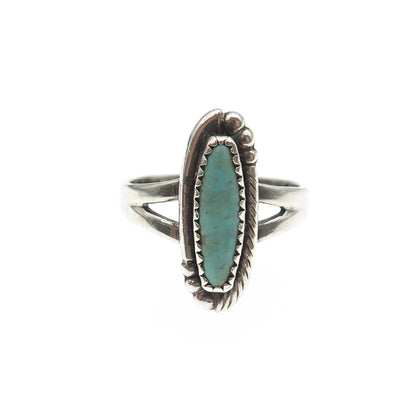 Bell Trading Post Old Pawn 925 Sterling Silver Vintage Turquoise Ring Size 7.75