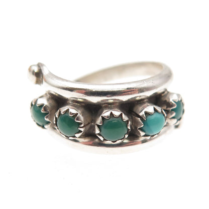 Old Pawn Sterling Vintage Southwestern Royston Turquoise Snake Eye Ring Size 5.5