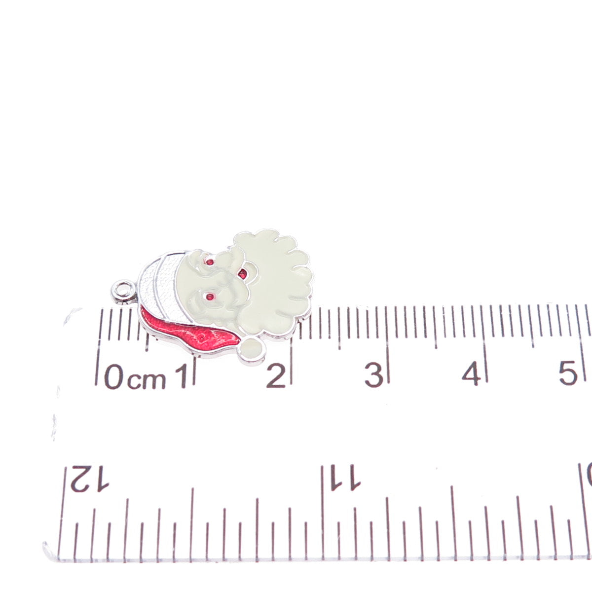 SPENCER 925 Sterling Silver Vintage Enamel Santa Claus Minimalist Pendant