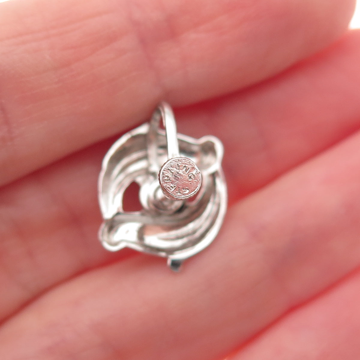 925 Sterling Silver Vintage Floral Screw Back Earrings