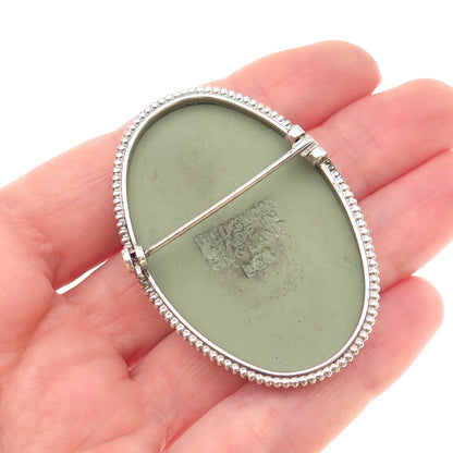 WEDGWOOD 925 Sterling Silver Vintage England Jasperware Muses Pin Brooch B60