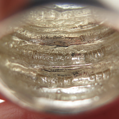 925 Sterling Silver Vintage Mexico Modernist Ribbed Dome Ring Size 5.5