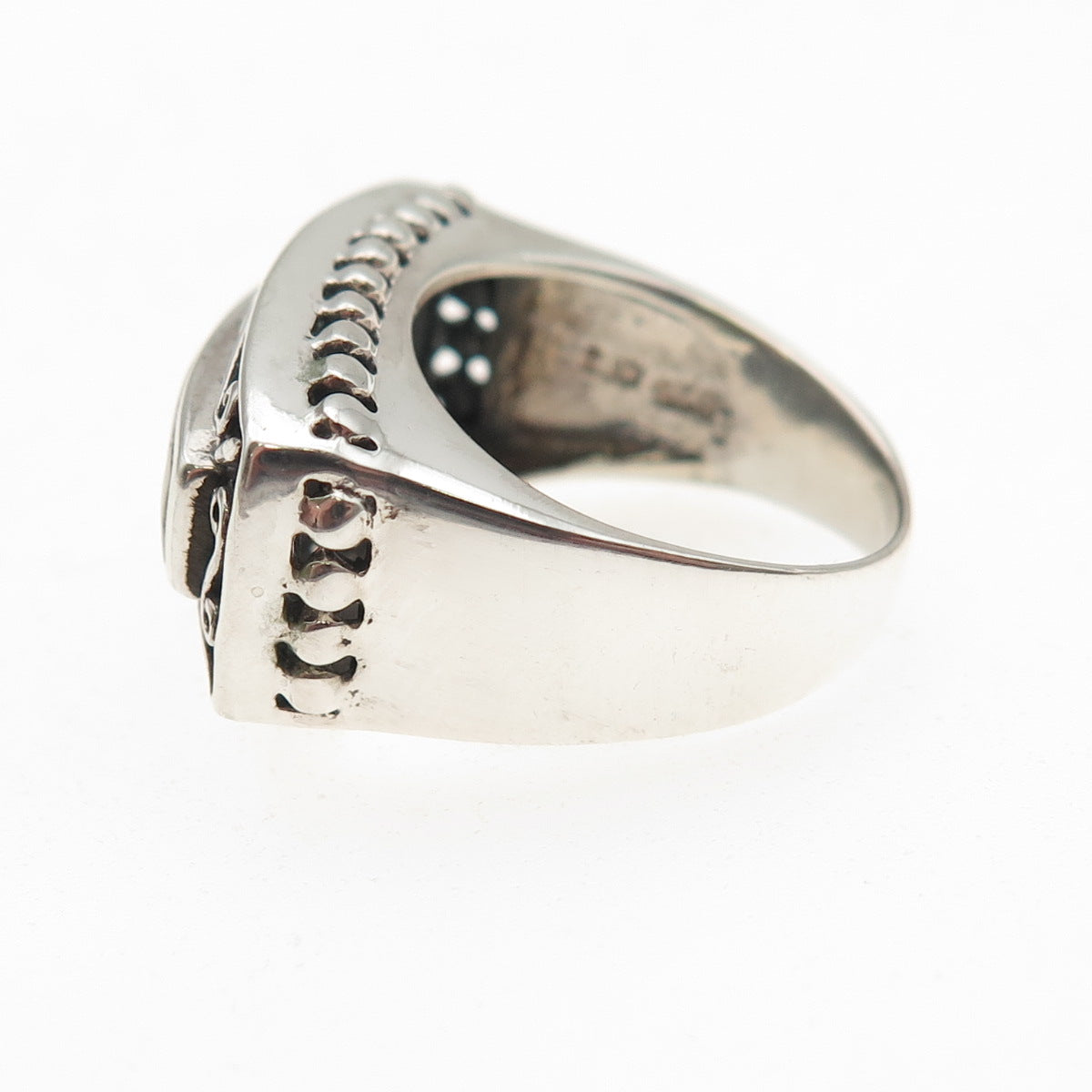 CFJ Collins Fine 925 Sterling Silver Vintage Real Abalone Shell Ring Size 6.25