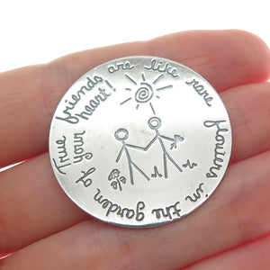 MARGIE LOMBARD 925 Sterling Silver Vintage 2002 True Friends A Story Pin Brooch