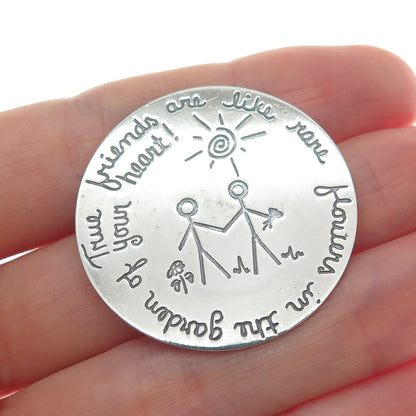 MARGIE LOMBARD 925 Sterling Silver Vintage 2002 True Friends A Story Pin Brooch