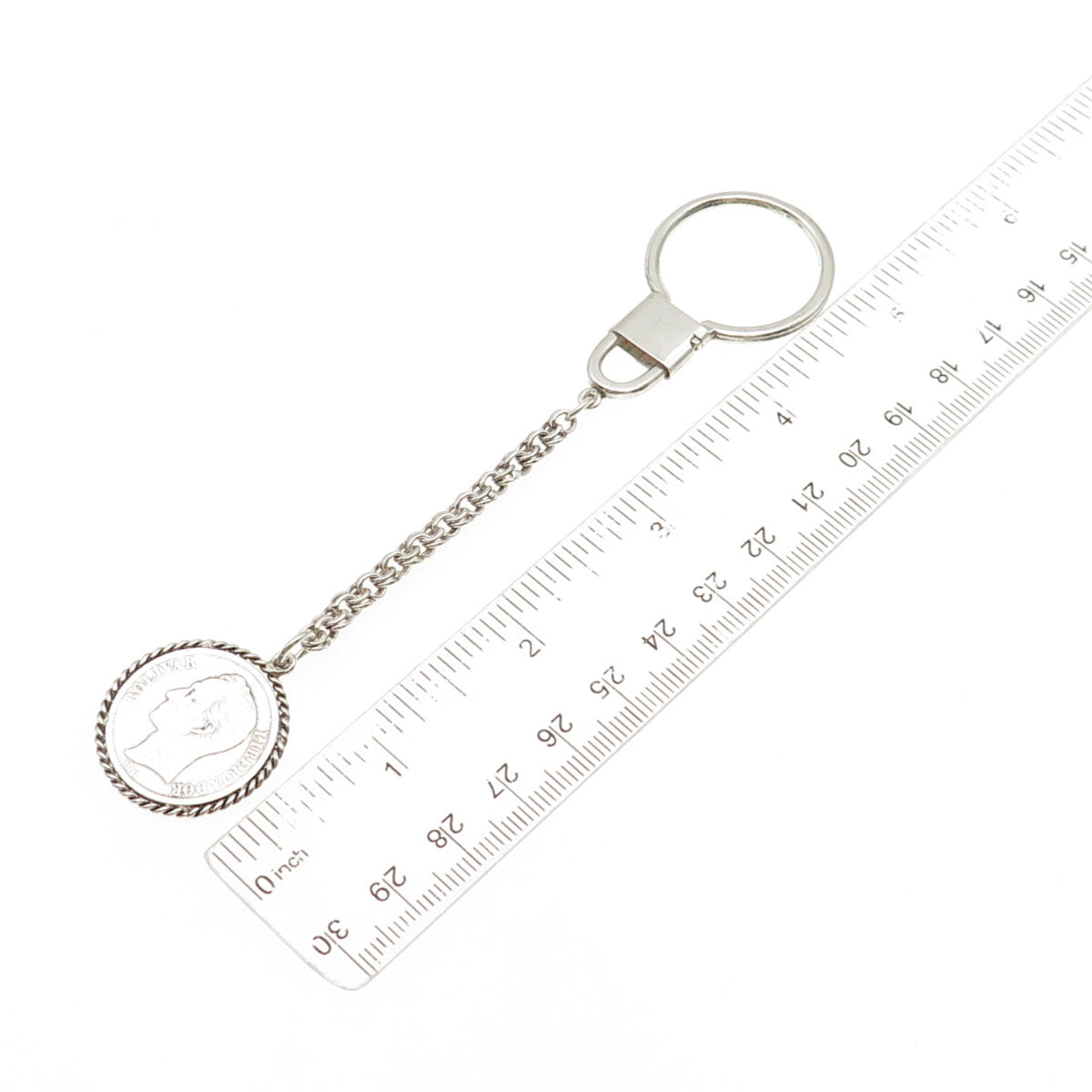 835 Silver Vintage 1954 Venezuela 1 Bolivar Coin Key Chain Fob Ring Holder