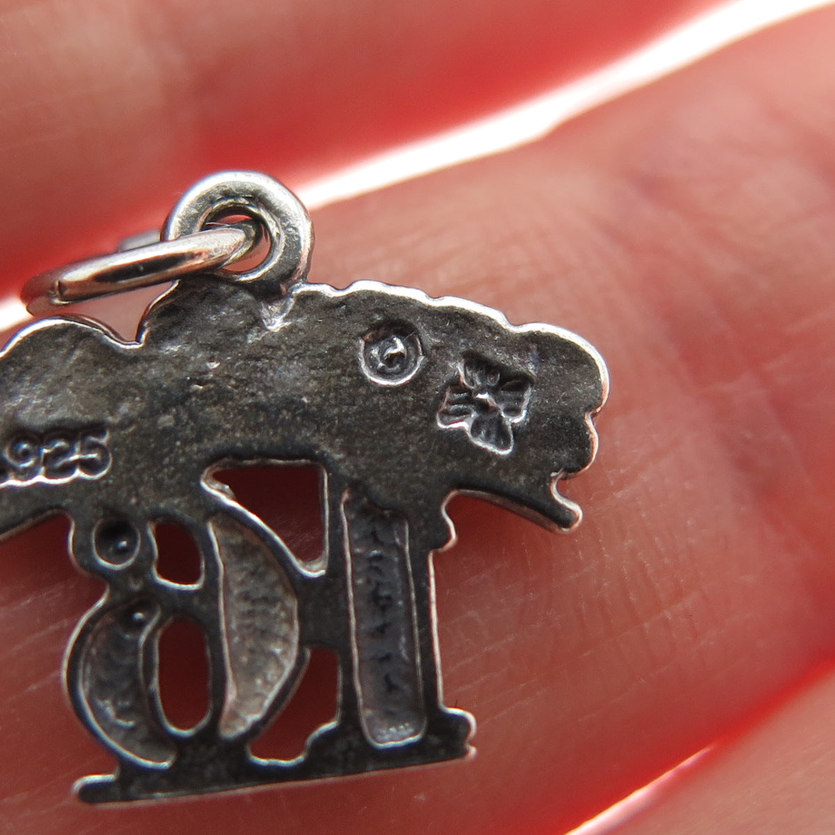SUNWEST 925 Sterling Silver Vintage Sweet 16 Oxidized Minimalist Charm Pendant