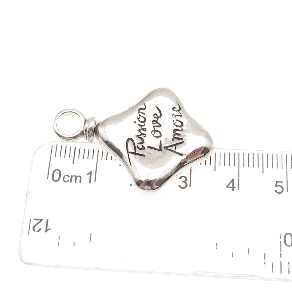 925 Sterling Silver Vintage Passion Love Amore Charm Pendant