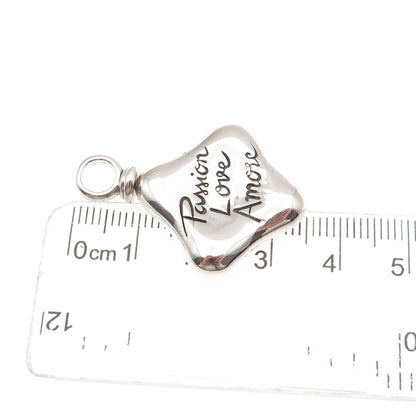 925 Sterling Silver Vintage Passion Love Amore Charm Pendant