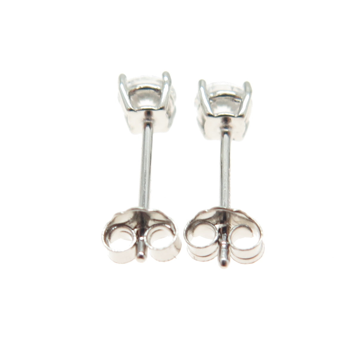 925 Sterling Silver Round-Cut C Z Stud Earrings