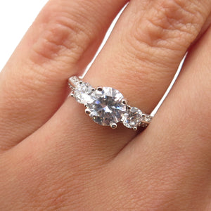 925 Sterling Silver Round-Cut C Z Engagement Ring Size 5.75