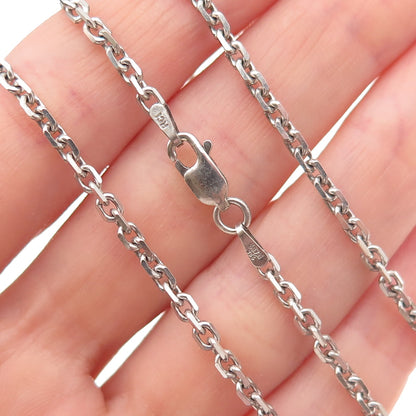 925 Sterling Silver Italy Cable Chain Necklace 22"
