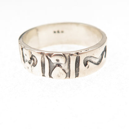 925 Sterling Silver Vintage Aries Zodiac Oxidized Band Ring Size 8.5