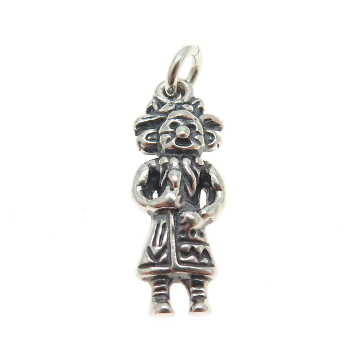 CAROLYN POLLACK 925 Sterling Silver Vintage Kachina Doll Minimalist Pendant