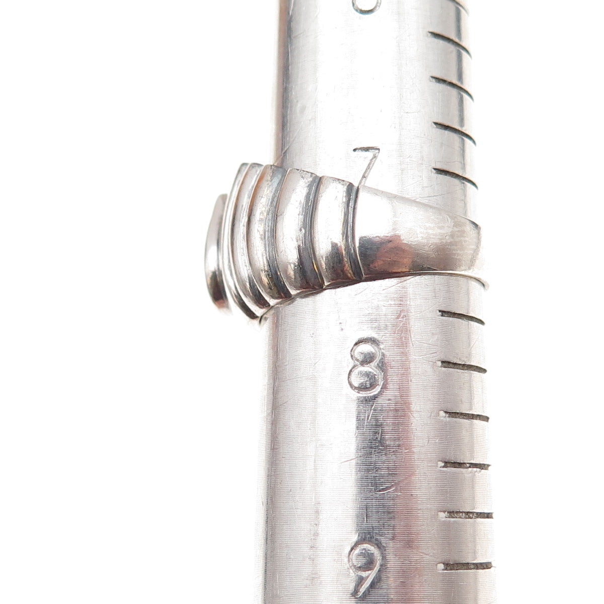 925 Sterling Silver Vintage Pear-Cut C Z Modernist Oxidized Ring Size 7.5