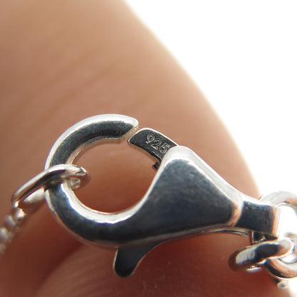 HAGIT GORALI 925 Sterling Silver Vintage Real Amethyst Box Chain Necklace 20"