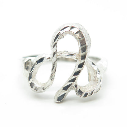 925 Sterling Silver Vintage Modernist Ring Size 8.5