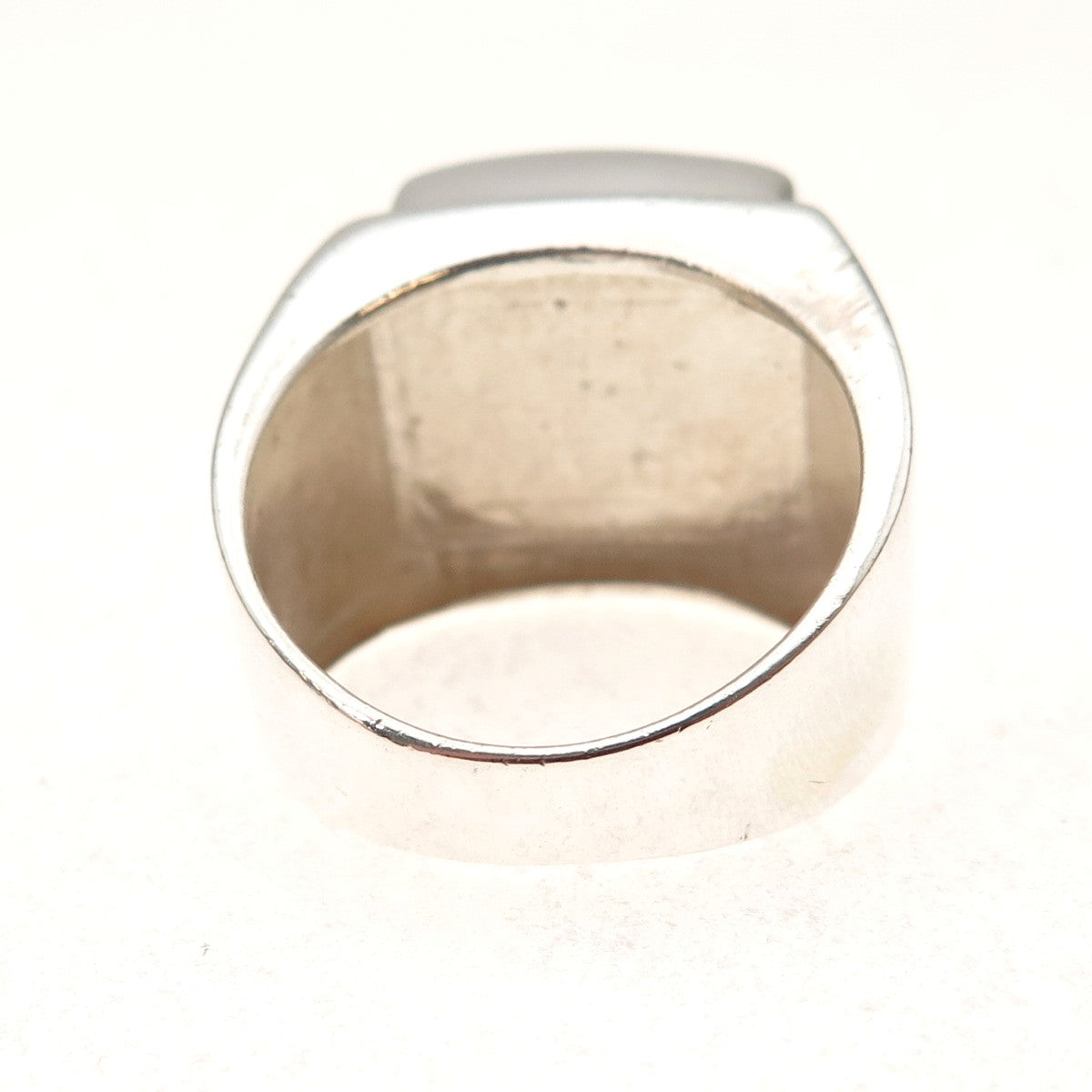 925 Sterling Silver Vintage Real Black Onyx Modernist Ring Size 10