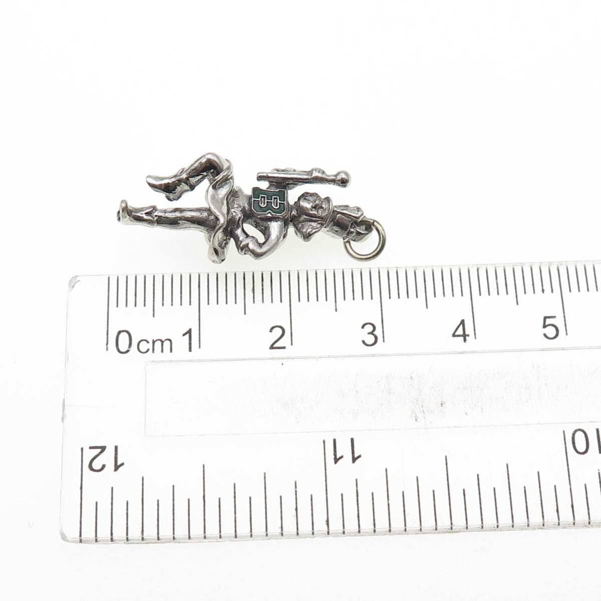 925 Sterling Silver Vintage Enamel Grand Marshall Parade 3D Charm Pendant