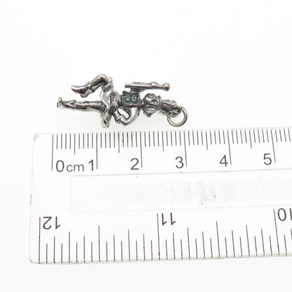 925 Sterling Silver Vintage Enamel Grand Marshall Parade 3D Charm Pendant