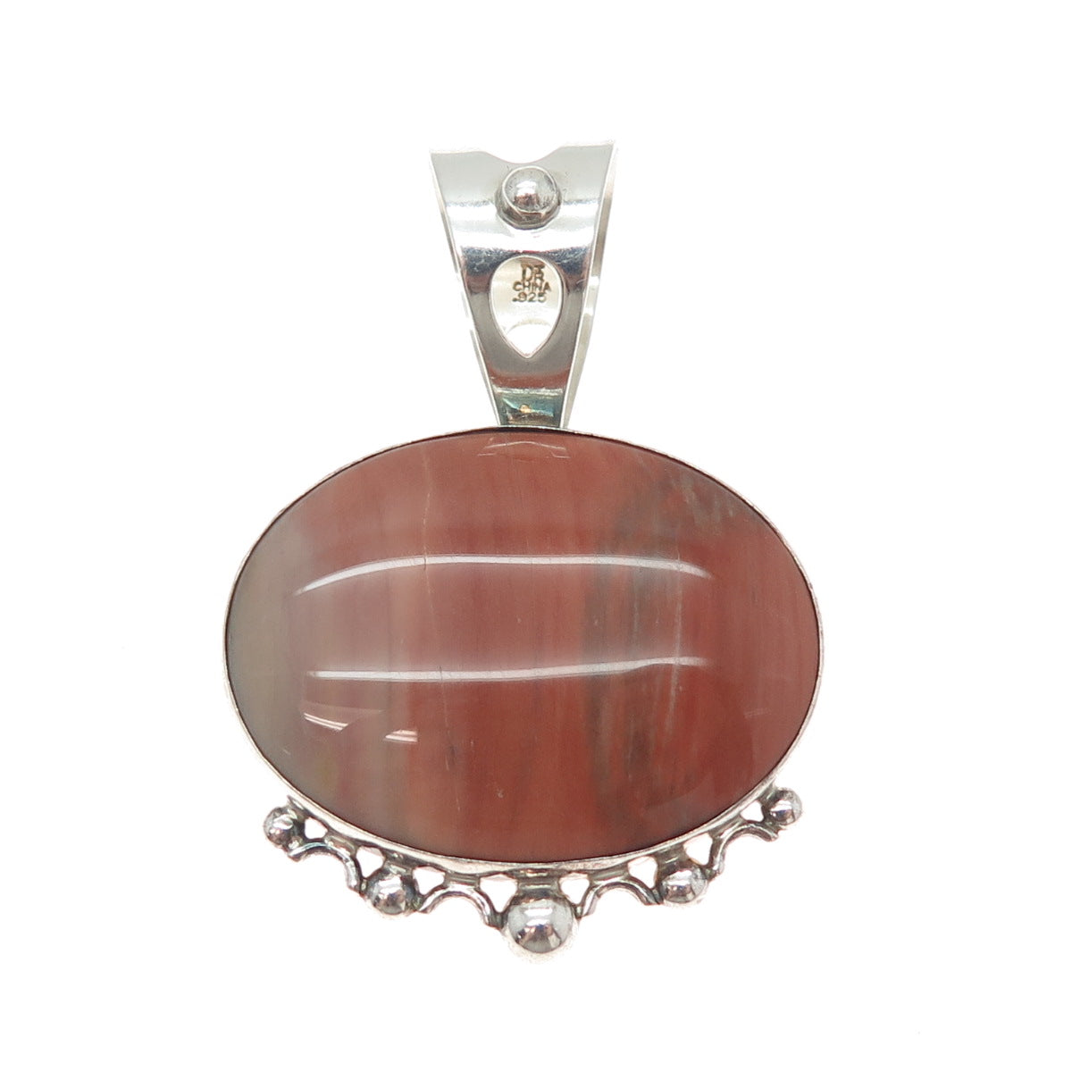 JAY KING DESERT ROSE Sterling Silver Vintage Real Montana Agate Charm Pendant
