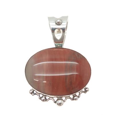 JAY KING DESERT ROSE Sterling Silver Vintage Real Montana Agate Charm Pendant