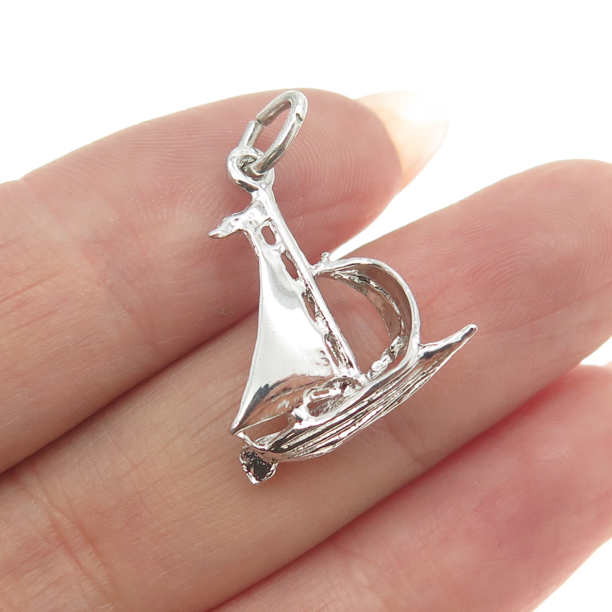 925 Sterling Silver Vintage Sailboat Charm Pendant